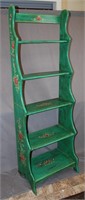 Decorative Painted Green Wooden Book Shelf
