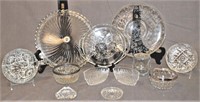 11 pc. Glass And Crystal Lot, Platters, Bowls…