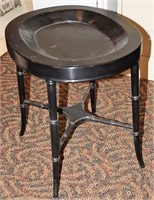 Small Oval Black Painted Wood Table