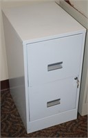 2 Drawer Beige Metal File Cabinet / key