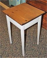 Pine End Table With Painted Base