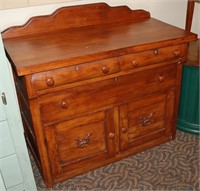 Antique Chest Or Server, 3 Drawers & a Cupboard