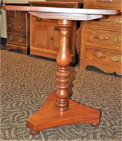 Vintage Walnut Pedestal End Table