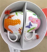 Cappuccino Cup Set ~ Spring Rooster Print