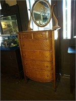 Vintage American Maple chest with Wishbone mirror