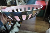 ENAMEL AND SILVERPLATED BOWL