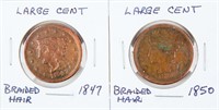 Coin 2 United States Large Cents 1847 & 1950