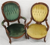 Green Victorian Chair 41" & Gold Victorian