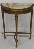 French gold painted Demi Lune Table