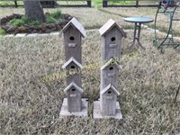 pair of 48" old wood birdhouses - very nice