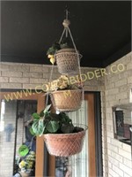 Hanging Harvest Basket w/ terra cotta pots