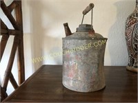 Antique galvanized gas can