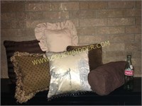 Another great lot of brown tone pillows neckroll