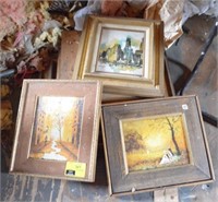 Lot of pictures in frames of various sizes