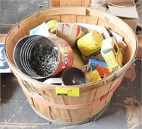 Basket of household and building materials