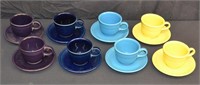 8 Sets Fiestaware Cups & Saucers