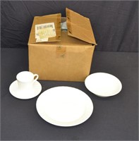 Service For 4 White Crrell Dish Set + Extras