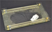 9" x 16" Mirrored Glass Vintage Lady's Vanity Tray