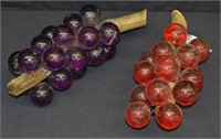 2 Sets Vintage Glass Ball Grape Bunches