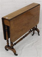 Antique English Gateleg Table on Brass Castors