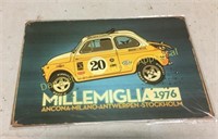 Millemiglia 1976 yellow car 8x 12" steel sign