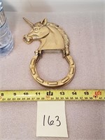 Unicorn - door knocker - Brass