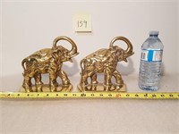 Elephant Bookends - Brass