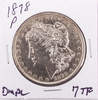 Coin 1878 7TF Morgan Silver Dollar Almost Unc.