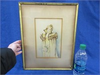 watercolor portrait by h.m. hall - 16in x 13in