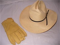 Bill's Man's West Texas Hat & Cowhide Gloves