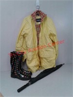 Totes raincoats, umbrella, ladies size 10 rubber