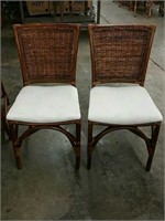 Pair of bamboo side chairs