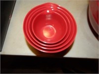 Melamine Nesting Bowl Set 6 Pcs. Red