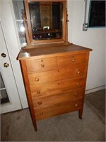 Antique Highboy Chest of Drawers w/Mirror