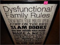 Dysfunctional Family Rules Framed Print