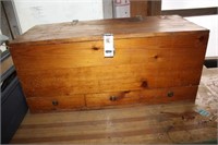 Wooden Toolbox with Contents 33.5 x 14 x 15H