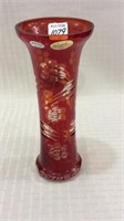 Badash Hand Made Red Crystal Vase-Made in