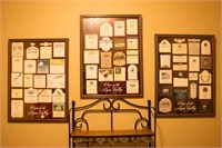 3 Framed Wine Label Collections