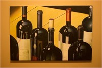 Oil on Canvas Wine Bottles