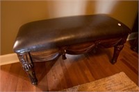 Wooden & Leather Bed Bench 40" Wide