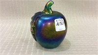 Apple Design Iridescent  Art Glass Paperweight