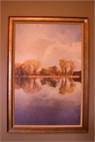 Oil on Canvas Lake Scene 28"x40"