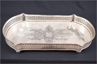 Silver Plated Dresser Tray 8"X19"