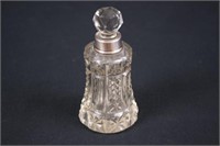 Sterling & Cut Glass Perfume 5" Tall