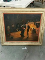 Oil painting of people dancing 28 x 32