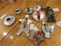 9 vtg cookie cutters, & small circle