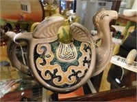 camel teapot, no markings, 10" L