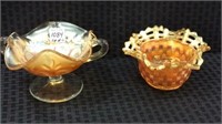 Lot of 2 Carnival Glass Dishes Including