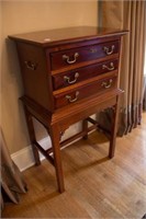 Mahogany 3 Drawer Chippendale Silver Chest