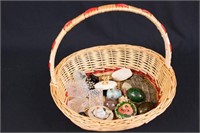 Basket of Assorted Eggs, Boxes, & Crystal